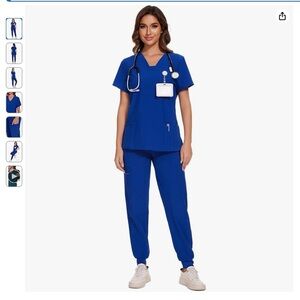 Women's Blue Jogger Scrub Pants